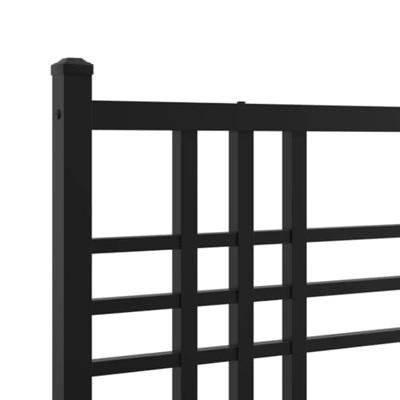 Bedframe met hoofd- en voeteneinde metaal zwart 75x190 cm