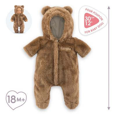 Corolle bunting brown bear onesie - 30cm