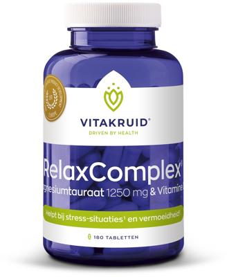 Vitakruid RelaxComplex oa Magnesium Tauraat & Vitamine D3 Vitakruid RelaxComplex oa Magnesium Tauraat & Vitamine D3