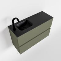 MONDIAZ ADA 80cm toiletmeubel army. LEX wastafel urban links 1 kraangat - thumbnail