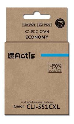 Actis KC-551C-inkt (Canon CLI-551C-vervanger; standaard; 12 ml; blauw)