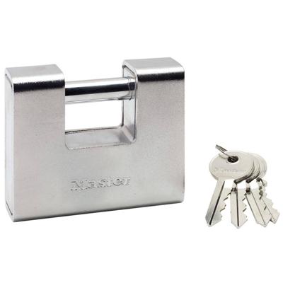 Masterlock 90mm wide x 30mm zinc alloy body with hardened steel armour - hardened 690EURD Masterlock 90mm wide x 30mm zinc alloy body with hardened steel armour - hardened 690EURD