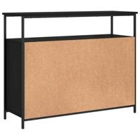 Dressoir 100x35x80 cm bewerkt hout zwart - thumbnail