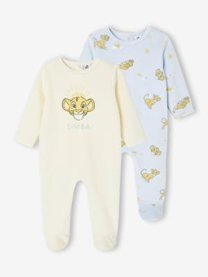 Set van 2 babyslaappakjes Disney® ROI LION van fluweel / velours hemelsblauw