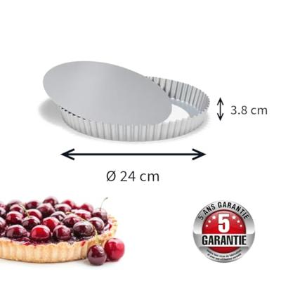 Patisse Quichevorm met Losse Bodem 24 cm Zilver