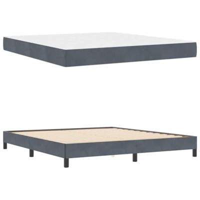 Boxspringbed met matras Donkergrijs 180 x 210 cm Stof