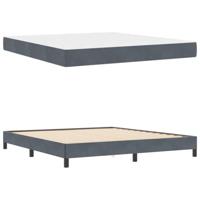 Boxspringbed met matras Donkergrijs 180 x 210 cm Stof - thumbnail