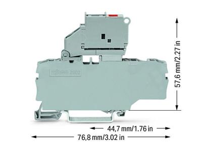 WAGO 2002-1711/1000-542 Zekeringklem 3-etages 6.20 mm Push-In-klem Grijs 50 stuk(s)