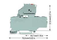 WAGO 2002-1711/1000-542 Zekeringklem 3-etages 6.20 mm Push-In-klem Grijs 50 stuk(s) - thumbnail
