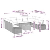 Tuinbankenset met kussen 10 pcs Beige poly rattan - thumbnail