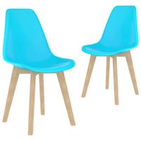VidaXL Eetkamerstoelen 2 st kunststof blauw - thumbnail
