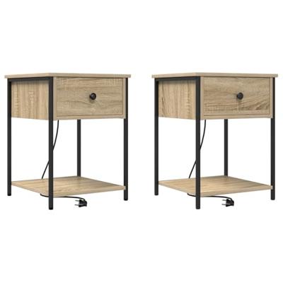 Bedside kasten 2 pcs Sonoma eiken 42 x 41 x 56 cm Bewerkt hout Bedside kasten 2 pcs Sonoma eiken 42 x 41 x 56 cm Bewerkt hout