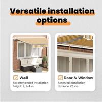 VidaXL Inklapbaar zonnescherm multikleur 350 x 250 cm - thumbnail