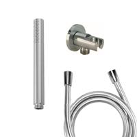 Wiesbaden Caral handdoucheset inbouw rond 1 stand staafhanddouche met doucheslang en wandhouder RVS sw10614/sw62403/sw62578/ - thumbnail