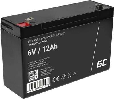 Green Cell AGM Battery 6V 12Ah 12.000 mAh Sealed Lead Acid (VRLA)