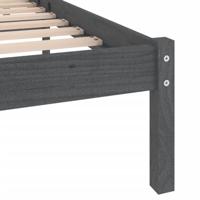 Bedframe massief grenenhout grijs 200x200 cm - thumbnail