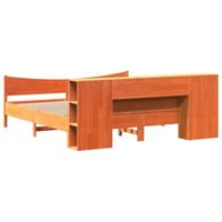 Bedframe zonder matras massief grenenhout wasbruin 180x200 cm - thumbnail