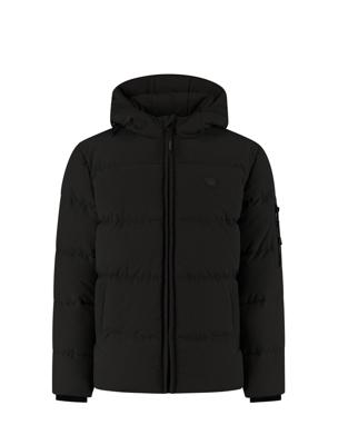 Ballin winter winterjas jongens - zwart - gewatteerd - logo badge