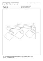 Lucide ALION - Plafondspot - 3xE14 - Zwart - thumbnail