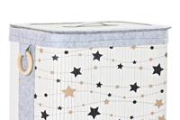 Mandenset DKD Home Decor Wit Zwart Grijs Gouden Bamboe Sterren 41 x 31 x 42 cm (4 Onderdelen) (2 Stuks) - thumbnail