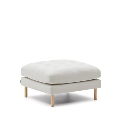 Kave Home Hocker 'Debra' Naturel poot, Chenille, kleur Beige