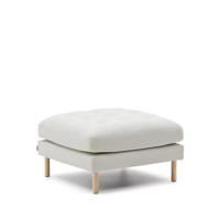 Kave Home Hocker 'Debra' Naturel poot, Chenille, kleur Beige - thumbnail