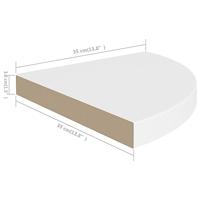 Hoekschappen zwevend 4 st 35x35x3,8 cm MDF wit - thumbnail