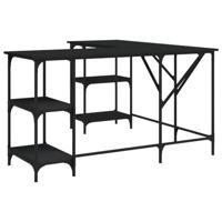 Bureau 139x139x75 cm bewerkt hout zwart - thumbnail