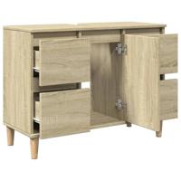 Wastafelkast 80x33x60 cm bewerkt hout sonoma eikenkleurig - thumbnail