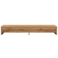 Monitorstandaard met lades 100x27x15 cm hout artisanaal eiken - thumbnail
