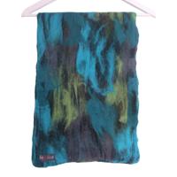 Gevilte Sjaal (Groen/Petrol/Grijs) - thumbnail