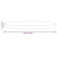 Tafelblad rond 60x3 cm massief grenenhout wit - thumbnail