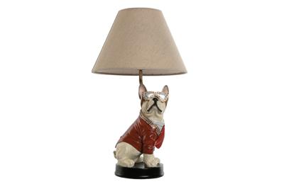 Bureaulamp Home ESPRIT Wit Rood Metaal Hars 50 W 220 V 26 x 26 x 46 cm