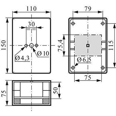 BACO BA172549 Lege behuizing (b x h x d) 75 x 150 x 75 mm Zonder markering Grijs 1 stuk(s)