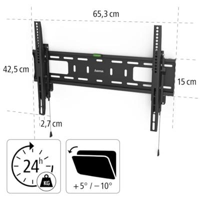 Hama TV Muurbeugel Kantelbaar Antidiefstal-Voorziening voor Schermen tot 80 Inch Zwart