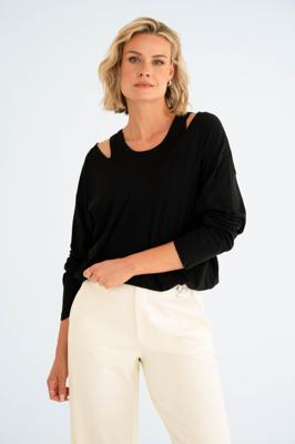 Maicazz Sabiya - Top Sp26.60.343 T-shirt Lange Mouw Black