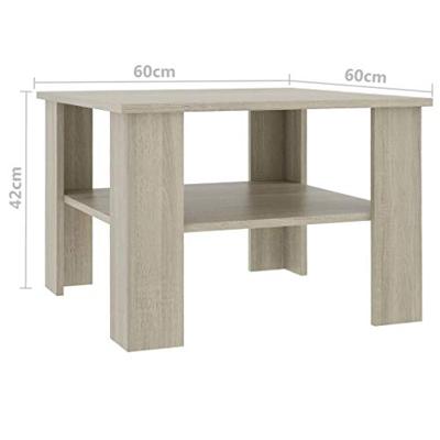 Salontafel 60x60x42 cm bewerkt hout sonoma eikenkleurig