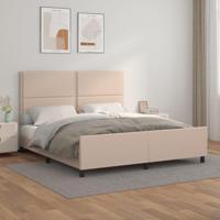Bedframe met hoofdbord kunstleer cappuccinokleurig 180x200 cm - thumbnail