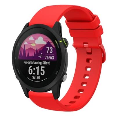 By Qubix - Compatible met Garmin Venu 3s / Vivoactive 4s / Venu 2s / Vivomove 3s / Forerunner 255s - Soft siliconen bandje - Rood - Compatible Garmin bandje