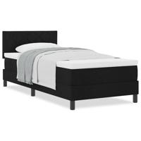 Boxspringbed met matras met matras Zwart 90 x 200 cm Stof - thumbnail
