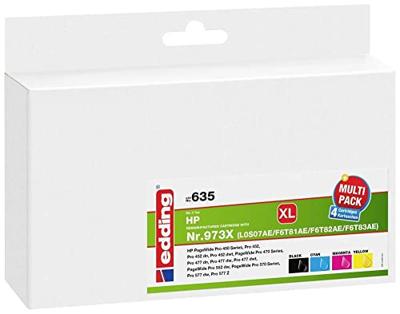 Edding Inktcartridge vervangt HP 973X, L0S07, F6T81, F6T82, F6T83 Compatibel Zwart, cyaan, magenta, geel EDD-635 18-635