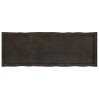 Tafelblad natuurlijke rand 140x50x(2-4)cm eikenhout donkerbruin - thumbnail