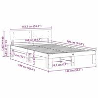 Bedframe Wasbruin 140 x 190 cm Massief grenenhout - thumbnail