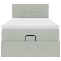 Ottoman bed met matras en LED's 80x200cm fluweel lichtgrijs - thumbnail
