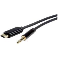 ROLINE Adapter Kabel USB Type C - 3.5mm Audio, Male/Male, zwart, 3 m - thumbnail
