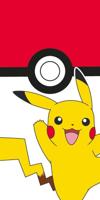 Pokemon strandlaken Pikachu 70 x 140 cm rood/wit polyester - thumbnail