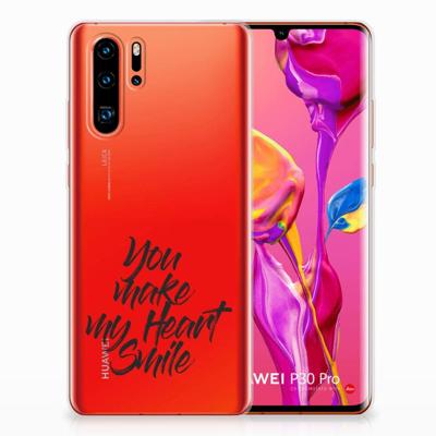 Huawei P30 Pro | Siliconen hoesje | met naam Heart Smile Huawei P30 Pro | Siliconen hoesje | met naam Heart Smile