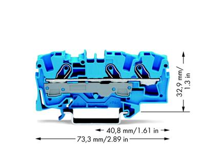 WAGO 2006-1304 Doorgangsklem 7.50 mm Spanveer Toewijzing: N Blauw 1 stuk(s)