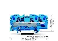 WAGO 2006-1304 Doorgangsklem 7.50 mm Spanveer Toewijzing: N Blauw 1 stuk(s) - thumbnail