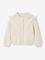 Vest met franjes voor meisjes ecru - thumbnail
